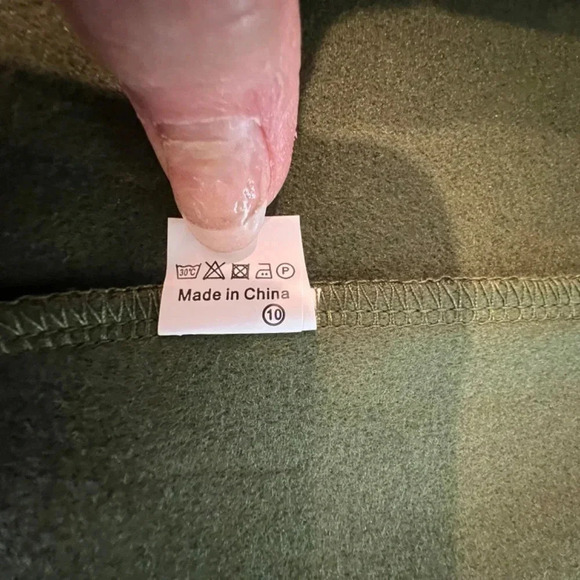 Oversized Long Flannel Blazer Olive Light - Picture 6 of 6